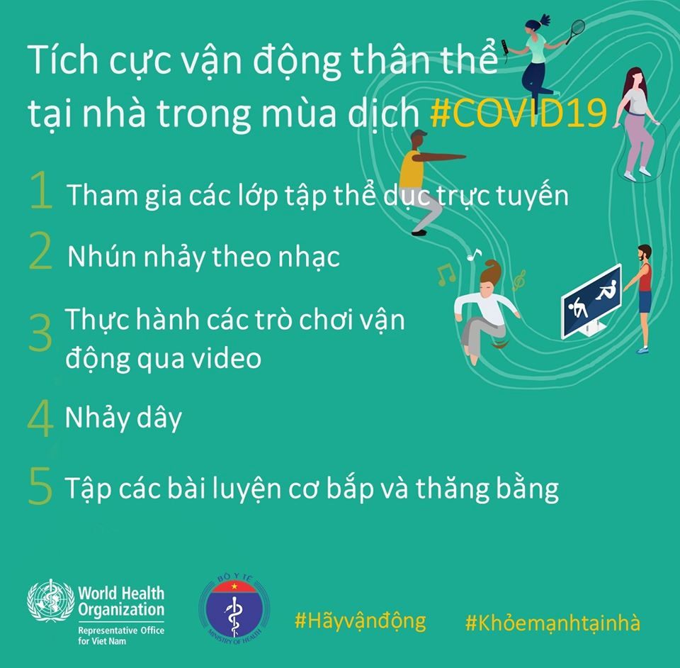 Mách bạn cách tăng cường vận động thể lực, giữ sức khỏe trong mùa COVID-19