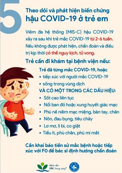 Chuyên gia hướng dẫn theo dõi, phát hiện, phòng tránh biến chứng hậu COVID-19 ở trẻ em