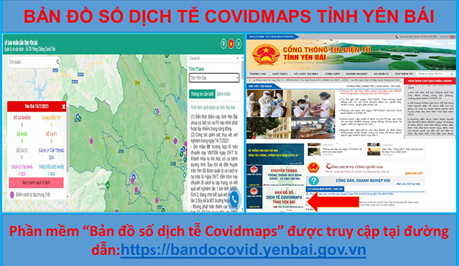 Hướng dẫn truy cập và giới thiệu phần mềm “Bản đồ số dịch tễ Covidmaps” tỉnh Yên Bái